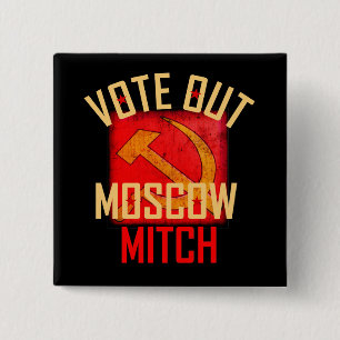 Stemming uit Moskou Mitch Vierkante Button 5,1 Cm