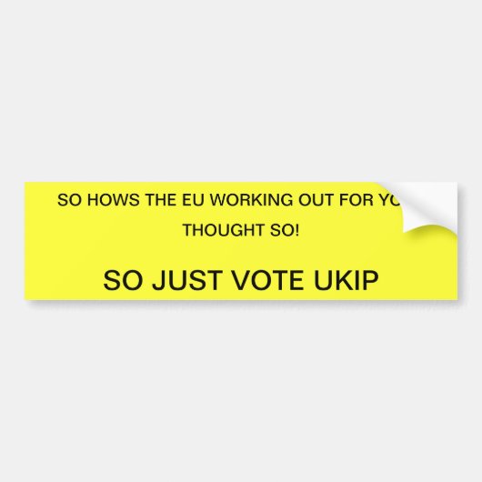 STEMMING UKIP BUMPERSTICKER (Voorkant)