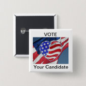 Stemming: uw kandidaat — Button van de verkiezings (Voorkant /achterkant)
