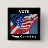 Stemming: uw kandidaat — Button van de verkiezings (Voorkant)