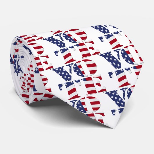 STEMMING "V O T E" MET VLAG VAN DE VS STROPDAS (Opgerold)