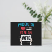 Stemming van procureur versus veroordeelde misdadi briefkaart (Staand voorkant)