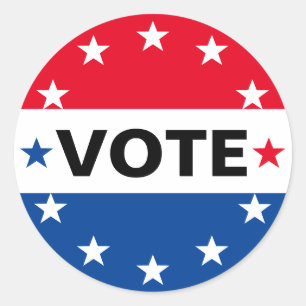 Stemming Verkiezing Amerika Politiek Rood Wit Blau Ronde Sticker