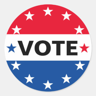 Stemming Verkiezing Amerika Politiek Rood Wit Blau Ronde Sticker