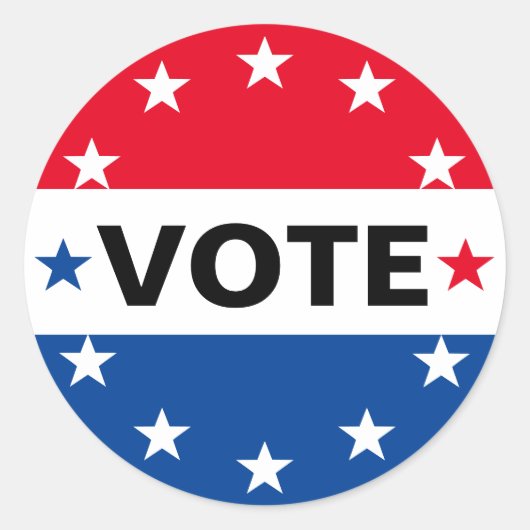 Stemming Verkiezing Amerika Politiek Rood Wit Blau Ronde Sticker (Voorkant)