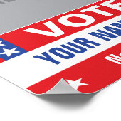 Stemming verkiezingscampagne rode witte blauwe ste poster (Hoek)