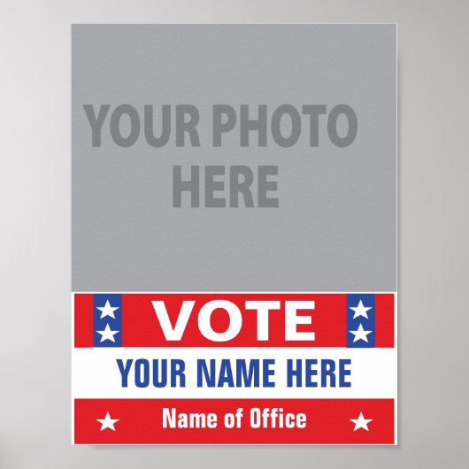 Stemming verkiezingscampagne rode witte blauwe ste poster (Voorkant)