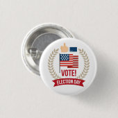 Stemming verkiezingsdag ronde button 3,2 cm (Voorkant /achterkant)