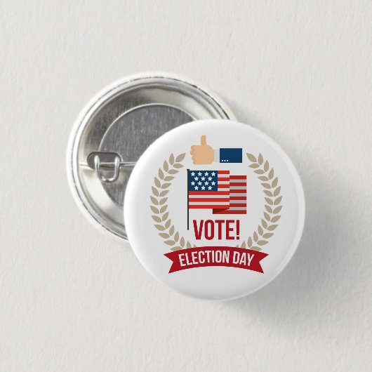 Stemming verkiezingsdag ronde button 3,2 cm (Voorkant /achterkant)