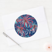 STEMMING Verkiezingsdag VS Stemmen Vuurwerk Patrio Ronde Sticker (Envelop)
