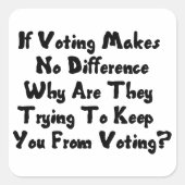 STEMMING VERKRIJGEN VIERKANTE STICKER (Voorkant)