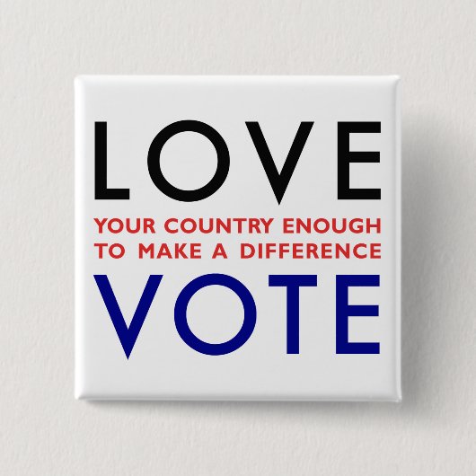 Stemming! Vierkante Button 5,1 Cm (Voorkant)