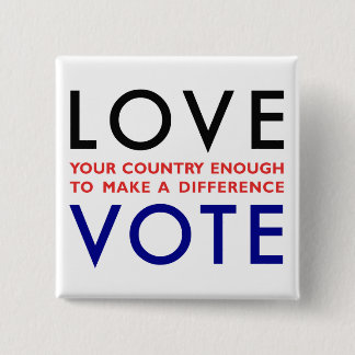 Stemming! Vierkante Button 5,1 Cm