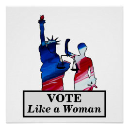 STEMMING Vlaggenverkiezingen BLUE Women Liberty Ju Perfect Poster