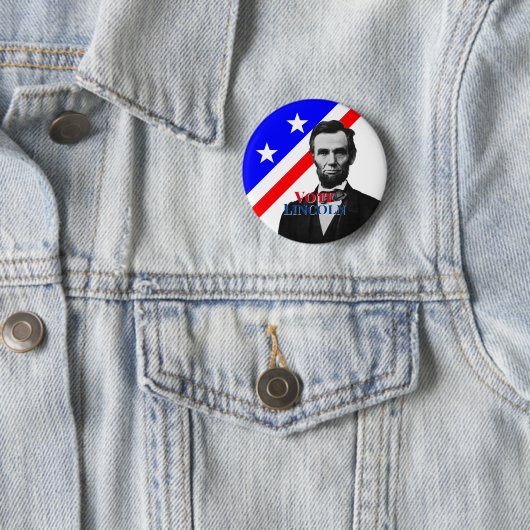 Stemming voor Abraham Lincoln Ronde Button 5,7 Cm (In situ)