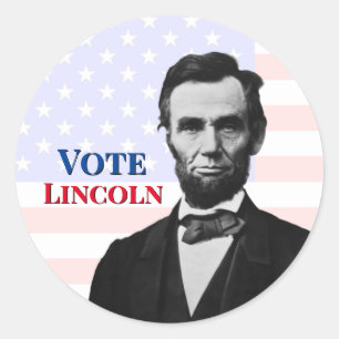 Stemming voor Abraham Lincoln Ronde Sticker