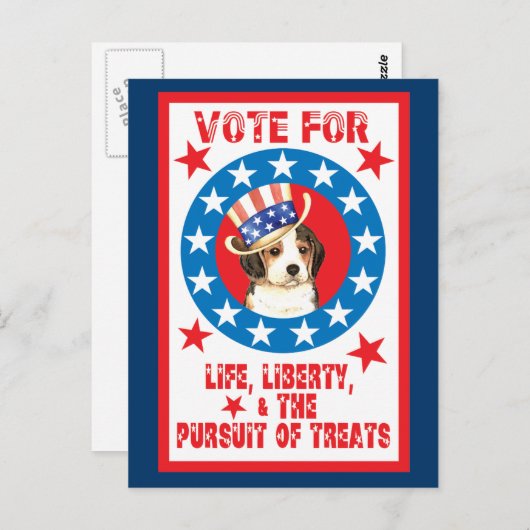 Stemming voor Beagle Briefkaart (Voorkant / Achterkant)