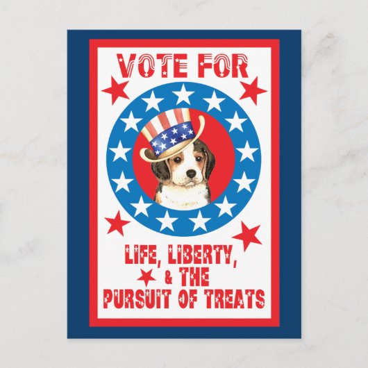 Stemming voor Beagle Briefkaart (Voorkant)