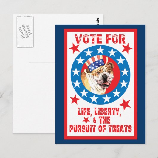 Stemming voor Bulldog Briefkaart (Voorkant / Achterkant)