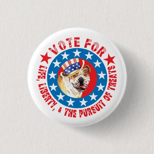 Stemming voor Bulldog Ronde Button 3,2 Cm (Voorkant)