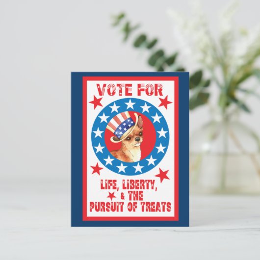 Stemming voor Chihuahua Briefkaart (Staand voorkant)