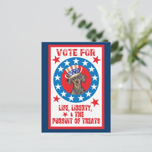 Stemming voor Dachshund Briefkaart (Staand voorkant)