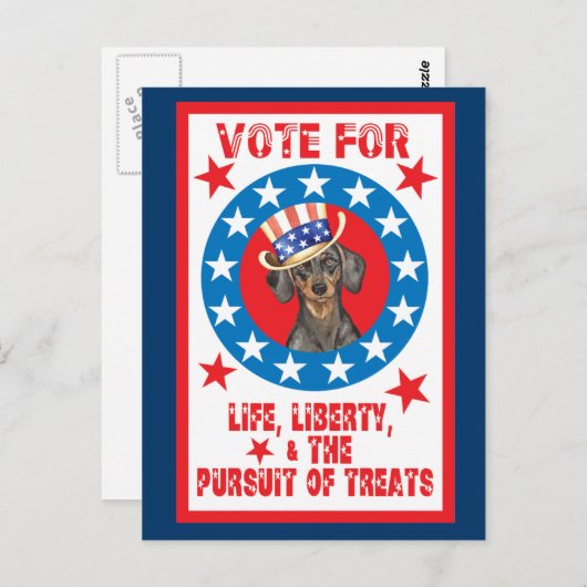 Stemming voor Dachshund Briefkaart (Voorkant / Achterkant)