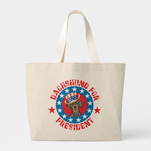 Stemming voor Dachshund Grote Tote Bag (Achterkant)