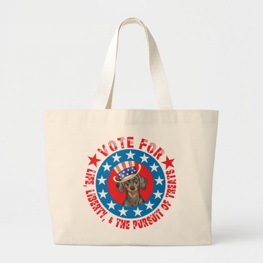 Stemming voor Dachshund Grote Tote Bag (Voorkant)