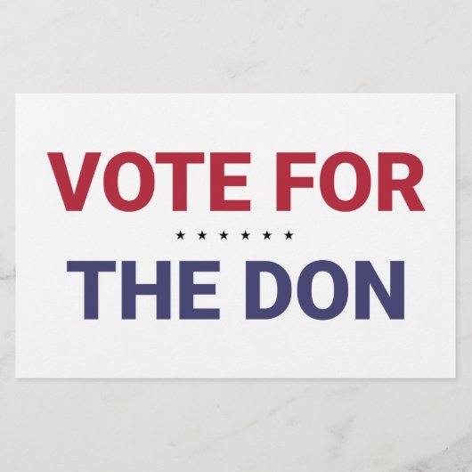 Stemming voor de Don (2020: Amerikaanse verkiezing Briefpapier (Voorkant)