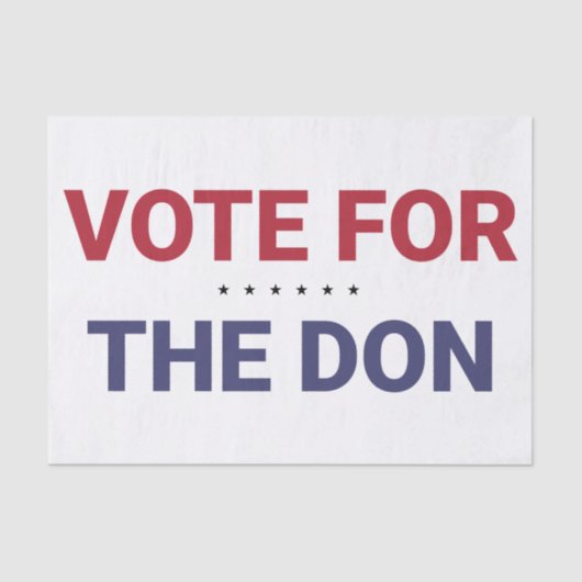 Stemming voor de Don (2020: Amerikaanse verkiezing Tissuepapier (Voorkant)