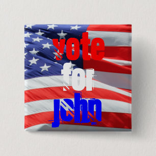 Stemming voor de presidentsverkiezingen in John Ka Vierkante Button 5,1 Cm
