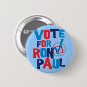 Stemming voor de verkiezing van Ron Paul 2012 Ronde Button 5,7 Cm (Voorkant /achterkant)