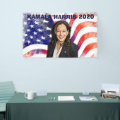 Stemming voor de verkiezingen in Kamala Harris voo Spandoek (Beurs)