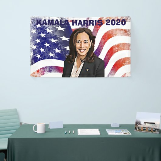 Stemming voor de verkiezingen in Kamala Harris voo Spandoek (Beurs)