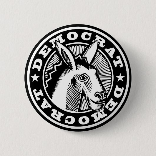 STEMMING VOOR DEMOCRATEN RONDE BUTTON 5,7 CM (Voorkant)