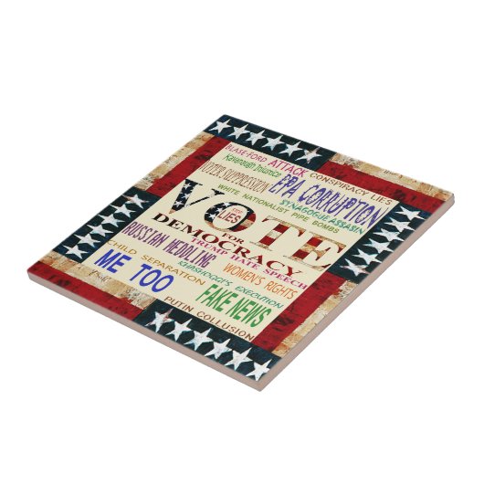 Stemming voor democratie tegeltje (Zijkant)