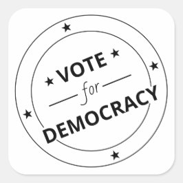 Stemming voor democratie vierkante sticker