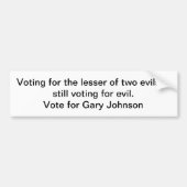 Stemming voor Gary Johnson Bumpersticker (Voorkant)