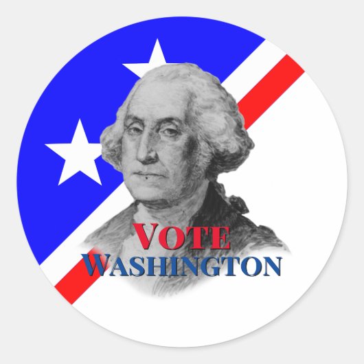 Stemming voor George Washington Ronde Sticker (Voorkant)
