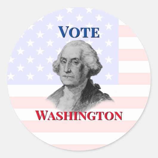 Stemming voor George Washington Ronde Sticker (Voorkant)