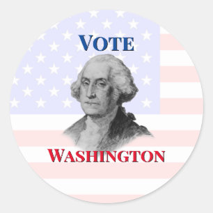 Stemming voor George Washington Ronde Sticker