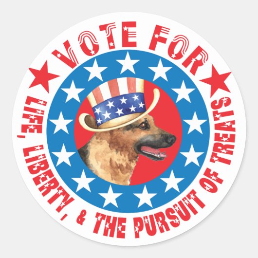 Stemming voor GSD Ronde Sticker (Voorkant)