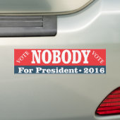 Stemming voor het President: Niemand Bumpersticker (Op auto)
