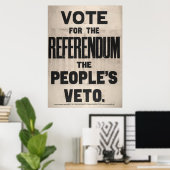 Stemming voor het referendum over het volksvetorec poster (Thuiskantoor)
