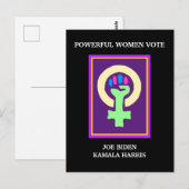 Stemming voor het symbool Biden - Harris, krachtig Briefkaart (Voorkant / Achterkant)