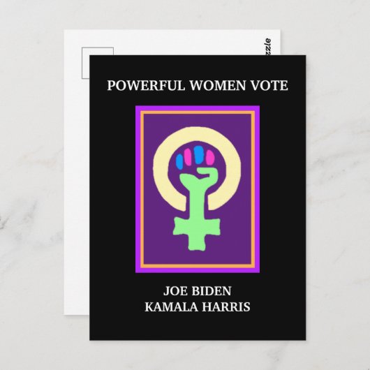 Stemming voor het symbool Biden - Harris, krachtig Briefkaart (Voorkant / Achterkant)