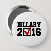 STEMMING VOOR HILLARI 2016. RONDE BUTTON 4,0 CM (Voorkant /achterkant)