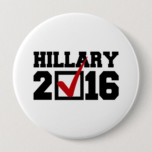 STEMMING VOOR HILLARI 2016. RONDE BUTTON 4,0 CM (Voorkant)