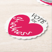 STEMMING VOOR Kindness Pink Heart Fun Kartonnen Onderzetters (Gekanteld)